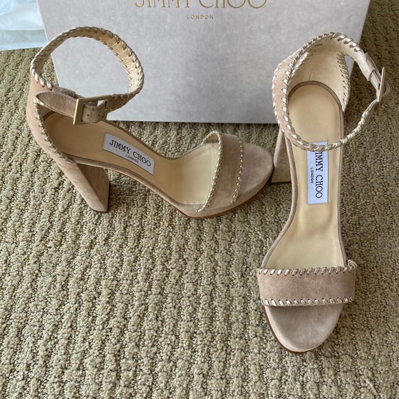 NWT Jimmy Choo Holly Suede Whipstitched Sandal - Picture 5 of 9